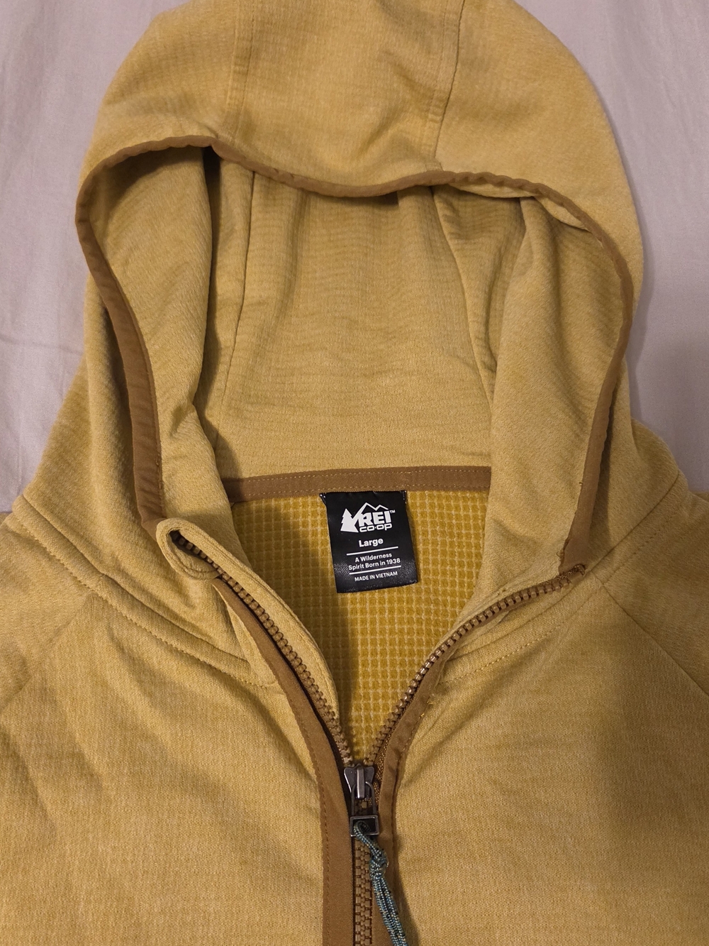 REI Co-op Trailmade Midlayer Burnish Gold Half-Zip Hoodie - Picture 3 of 8